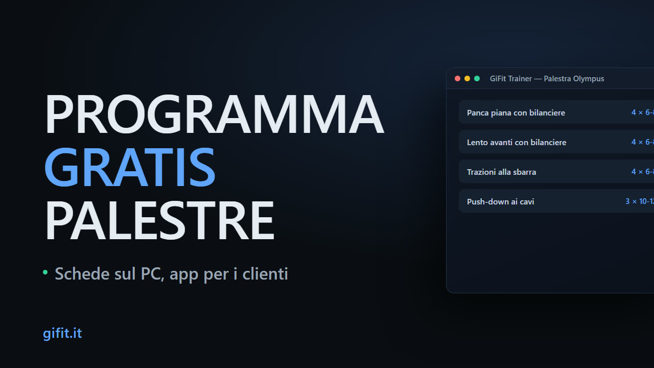 GiFit Trainer: le schede si scrivono sul PC e arrivano nell’app dei clienti
